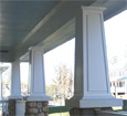 raised panel square tapered pvc porch columns